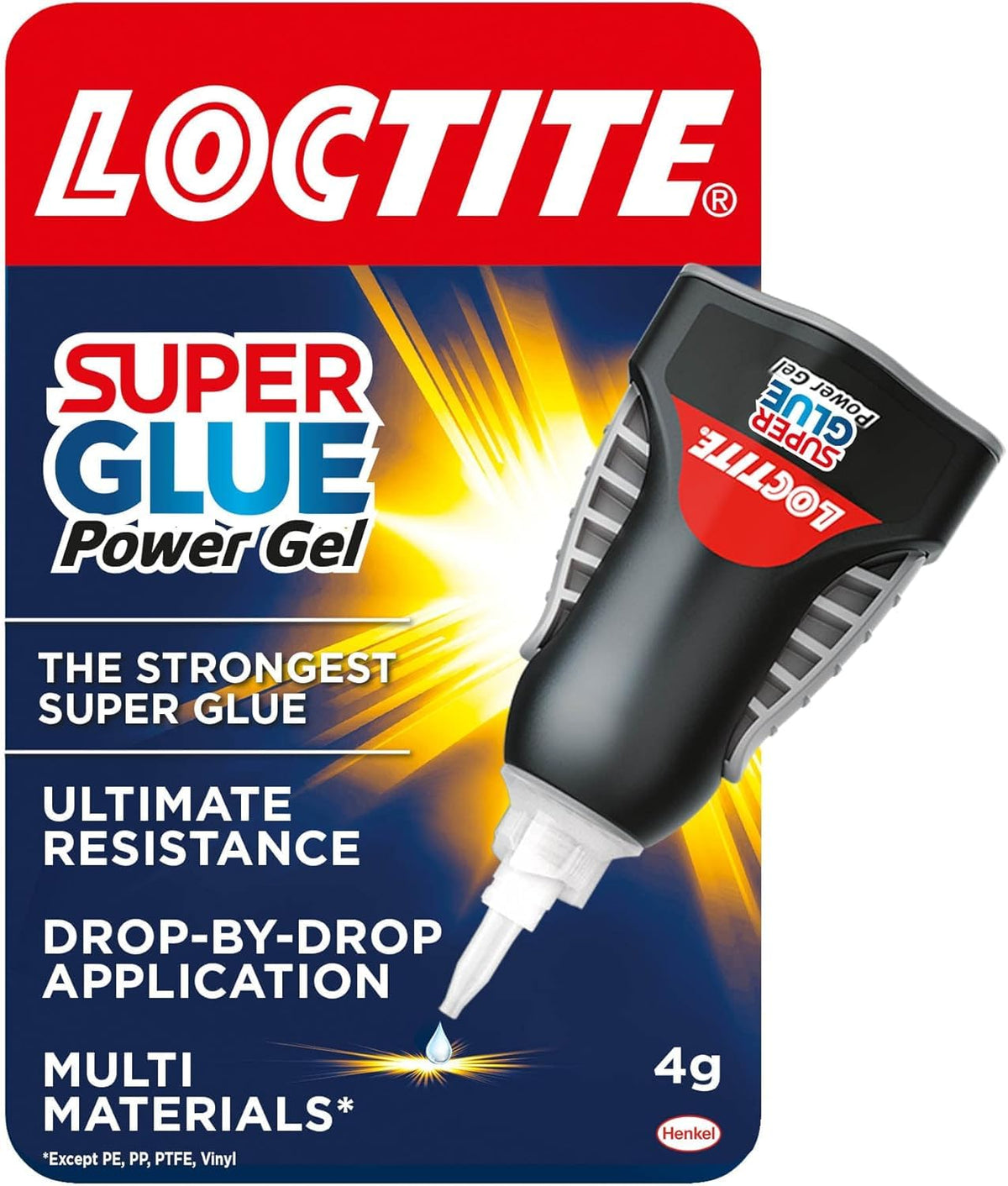 Loctite Super Glue Power Gel, Clear Non-Drip Adhesive, 1 x 4 g