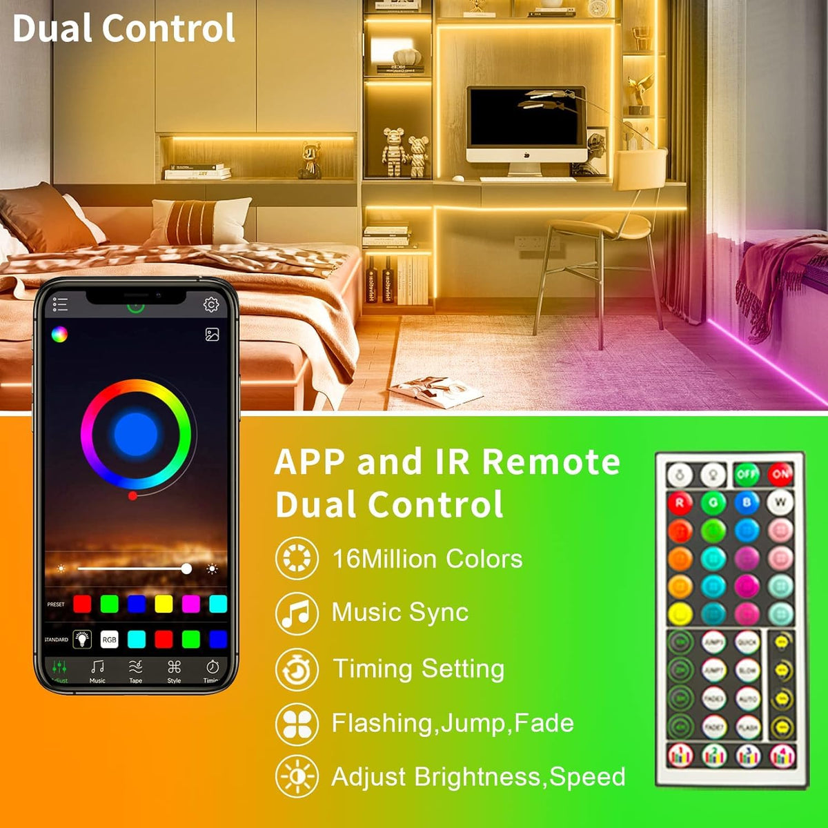 KSIPZE 20m LED Strip Lights, RGB LED Lights for Bedroom, APP Remote Control