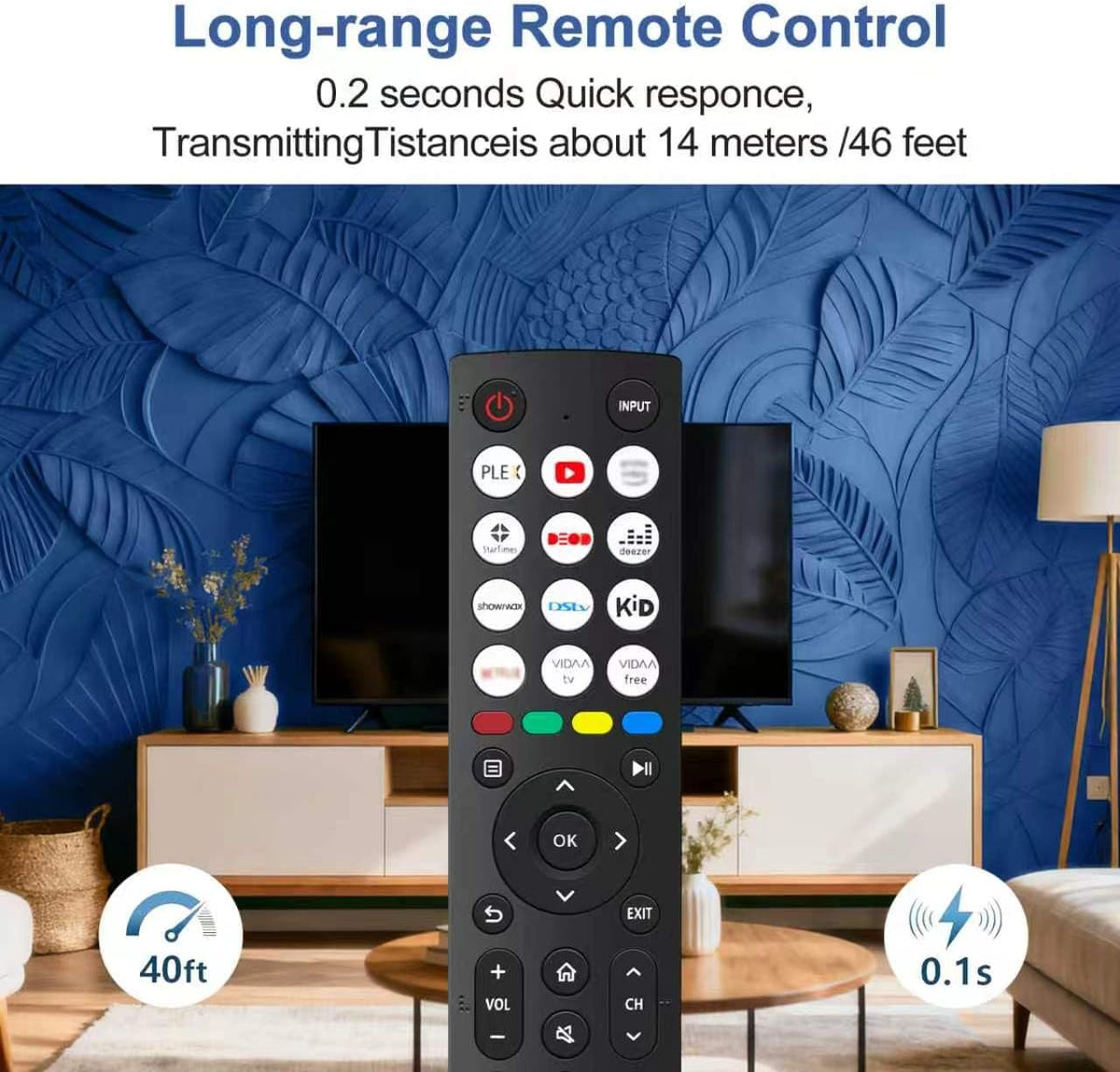 Replacement Hisense TV Remote Control for Hisense VIDAA 4K UHD FHD QLED LED LCD HDTV Smart TV Remote Replacement with 12 Shortcut Buttons, No Setup Required