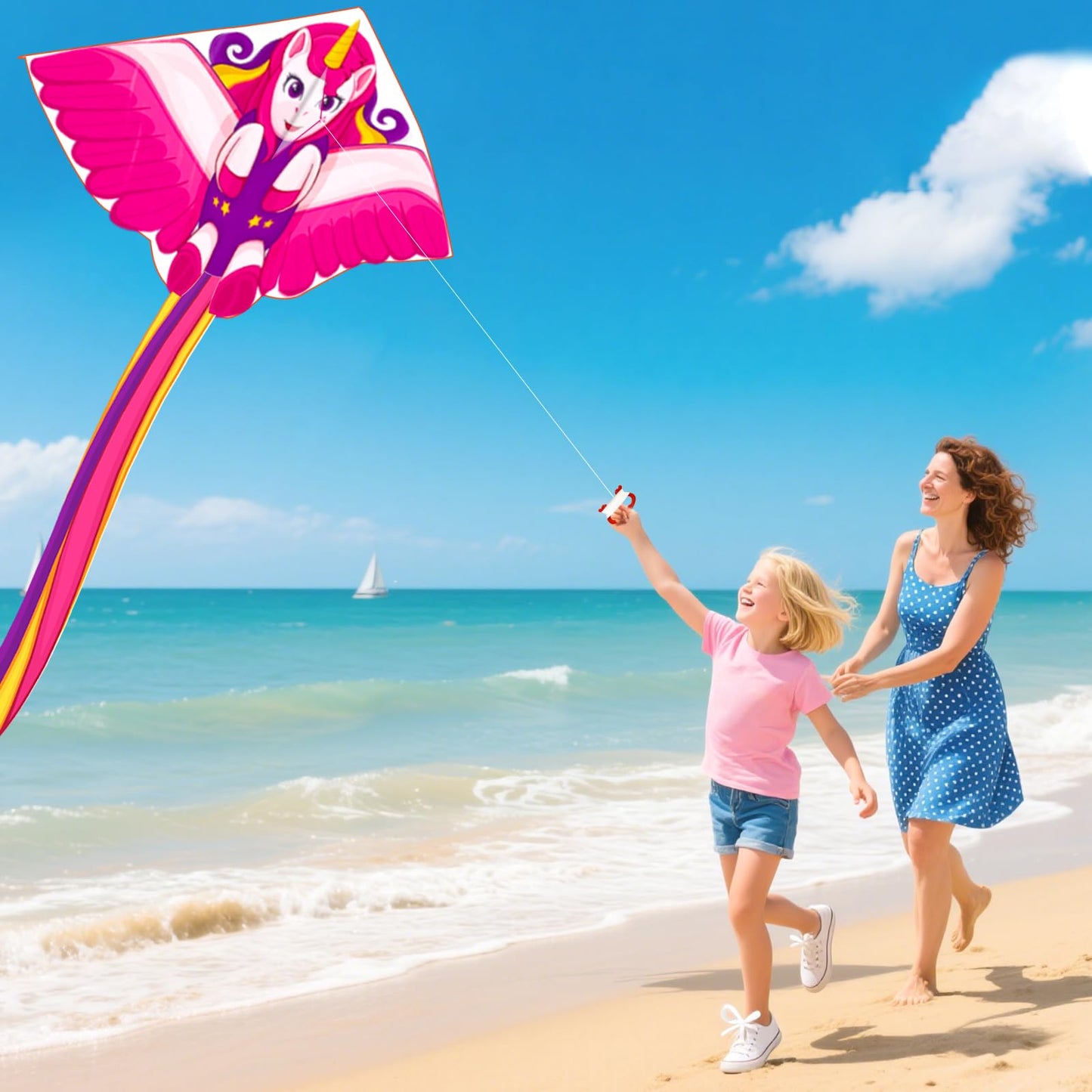 YongnKids Huge Kite Kids Easy to Fly for Ages 4-8 Children and Adults|Beginners, with 328ft String & Spool, Gift Packaging, Outdoor Games Flying Toys