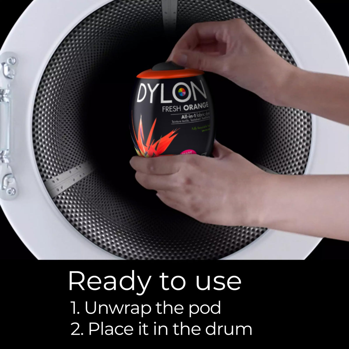 DYLON Washing Machine Fabric Dye Pod, Intense Black, 350g