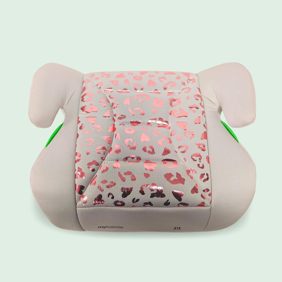 My Babiie MBCSB10 Booster Car Seat - Lightweight at 1kg, Approx. 6-12 Years (125-150cm, 22-36kg), R129, i-Size Backless Child Car Seat, Group 3, Compact, Portable, Ideal for Travel - Pink Leopard