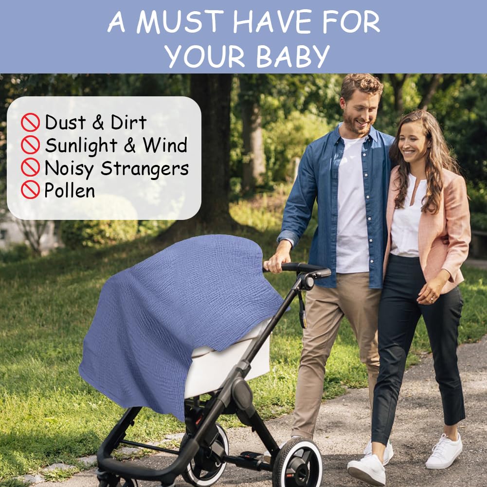 Aolso Breastfeeding Cover Nursing Cover, Muslin Cotton Soft Breathable Nursing Cover, Adjustable Strap Breast Feeding Coverall for Car Seat Blanket and Stroller Coverall (Green)