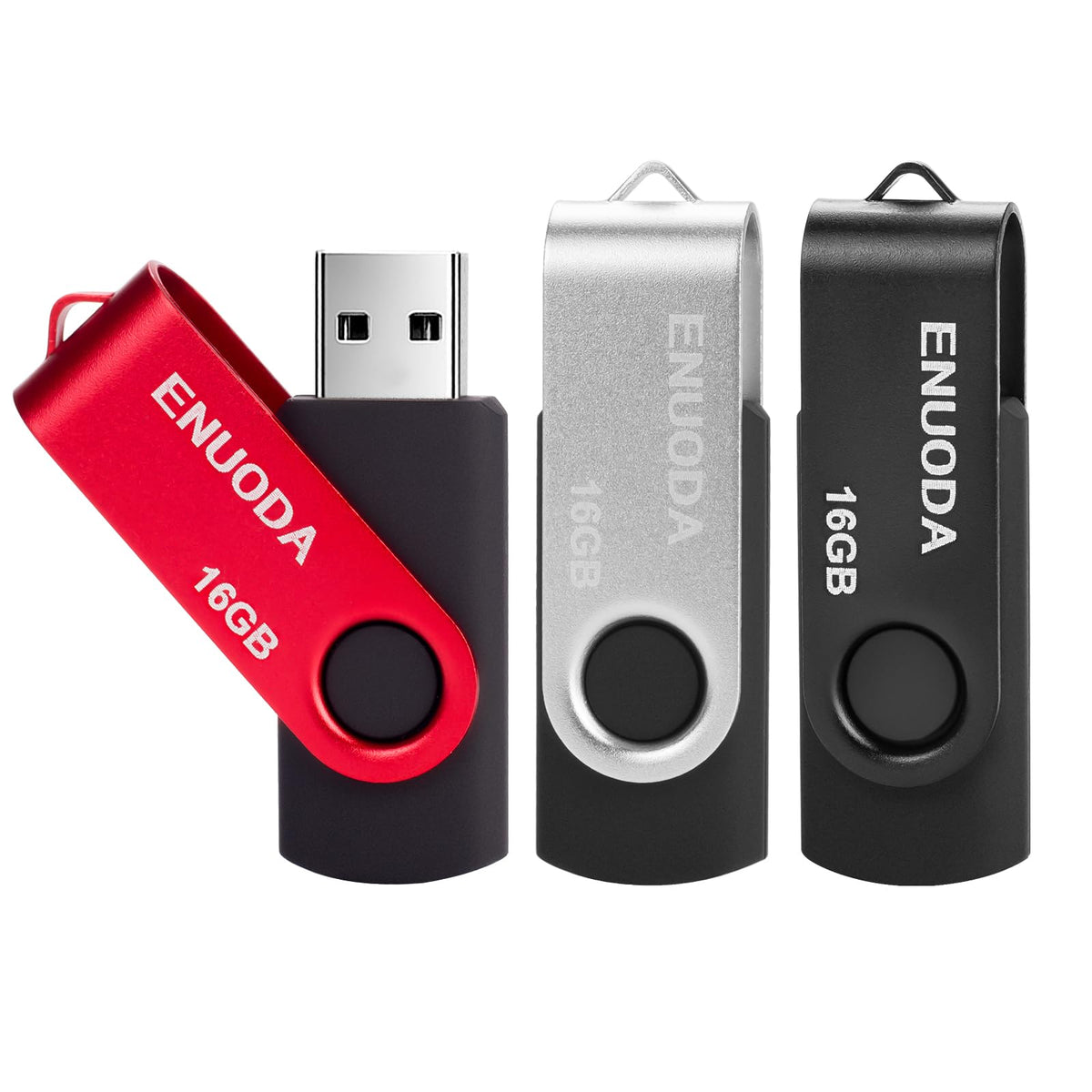 ENUODA Memory Stick 128GB USB 2.0 Flash Drives Swivel Design Storage Thumb Drive Pen Drive (Black)