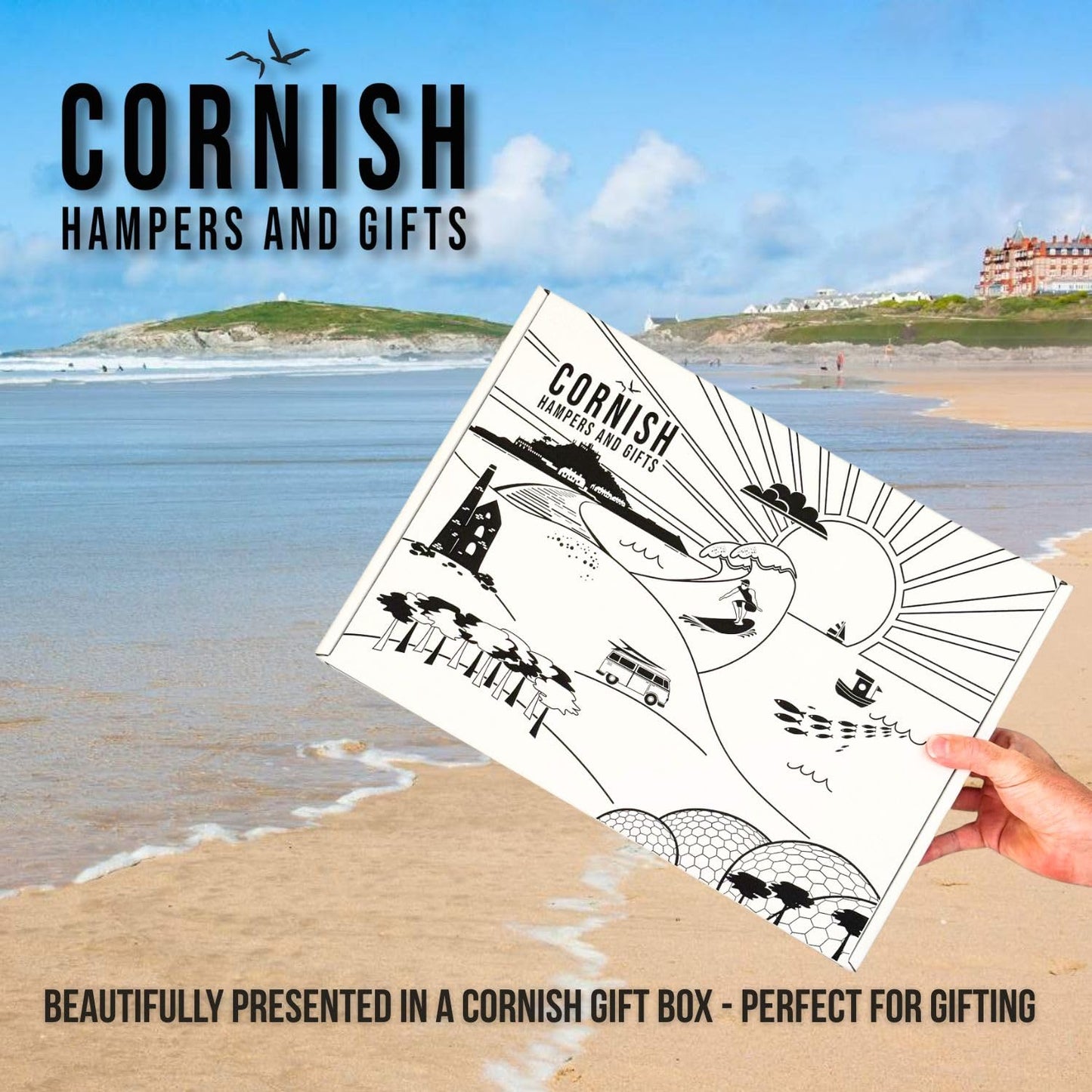 Cornish Hampers & Gifts 6x Traditional Large (360g) Gourmet Cornish Steak Pasties Gift Hamper Set – Elegant Packaging.