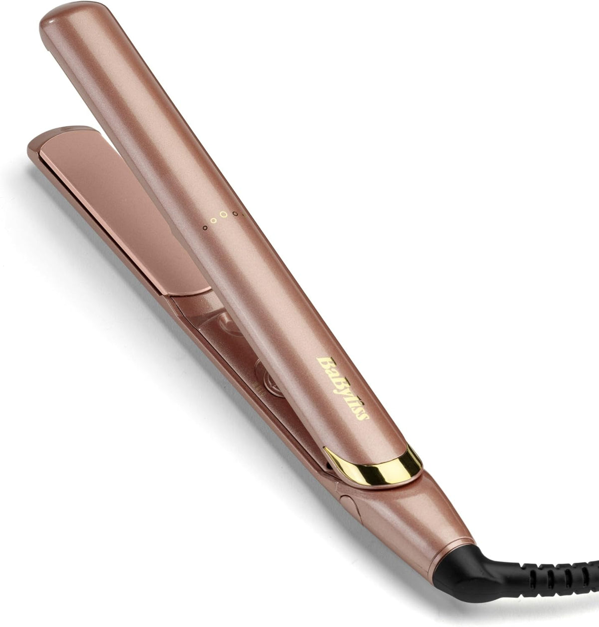 BaByliss Rose Gold Hair Straighteners - Ceramic Plates for Smooth Styling, Multi-Voltage Worldwide use, Ultra-Fast 15 Second Heat Up, 3 Heat Settings Up to 235°C, 2598U