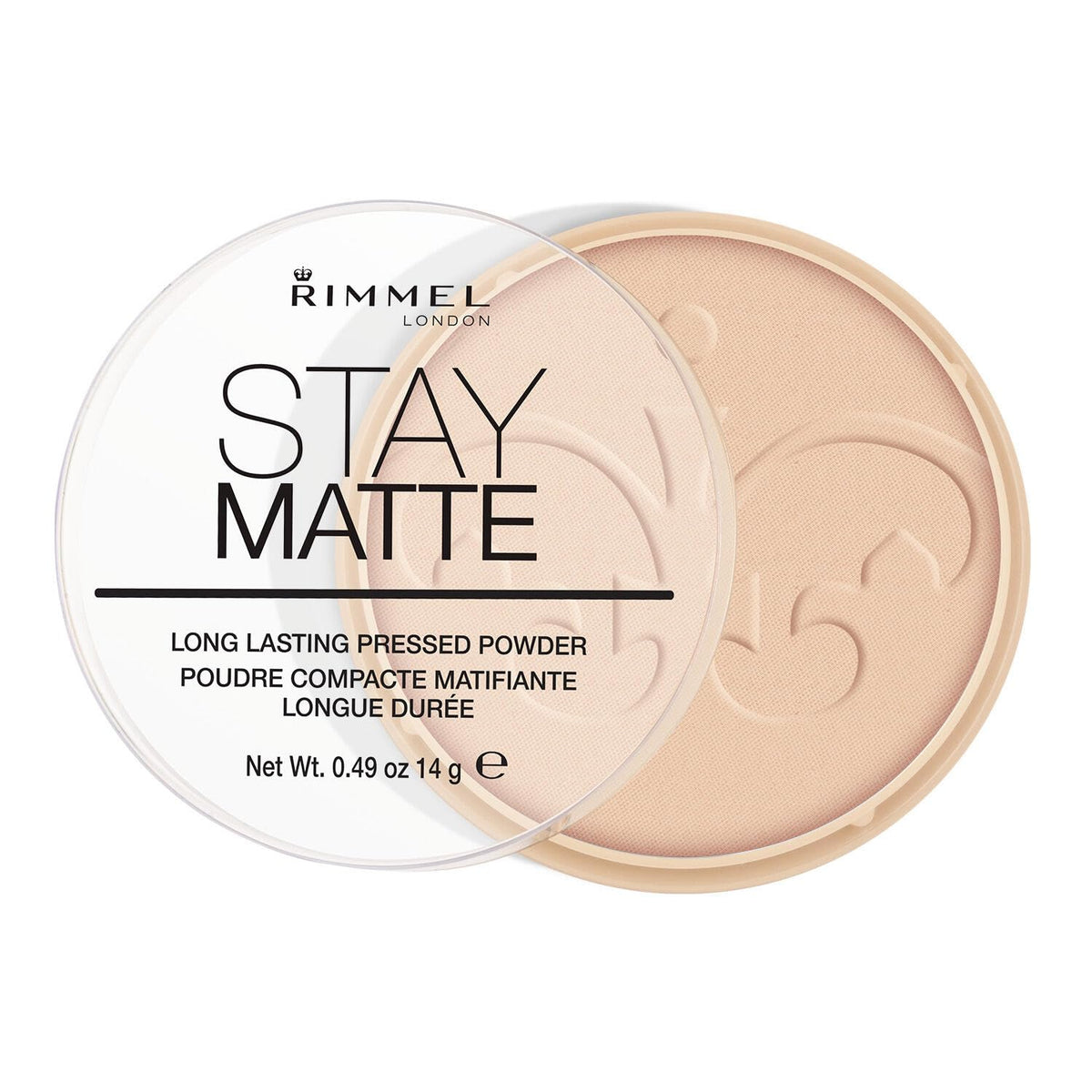 RIMMEL LONDON - Stay Matte Pressed Powder - Lightweight, Oil Absorbing, Smooth Non-Powdery Texture, Lasting Up To 5hrs - For All Skin Types - Dermatologically Tested - Transparent - 14g