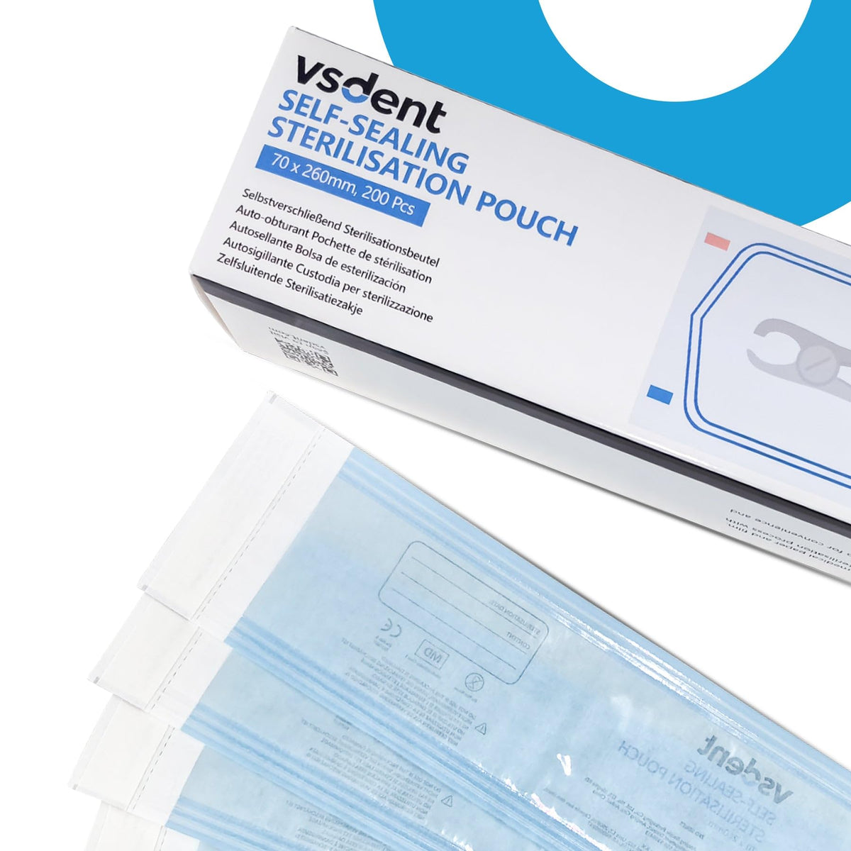 Self Sterilisation Pouches - 57x130mm (Pack Of 200)
