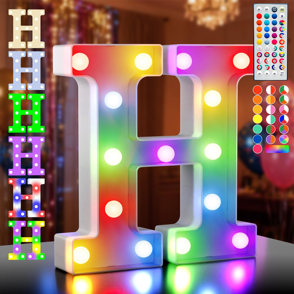 Ledido Pink Glitter Light Up Number 80 for 80th Birthday Decorations