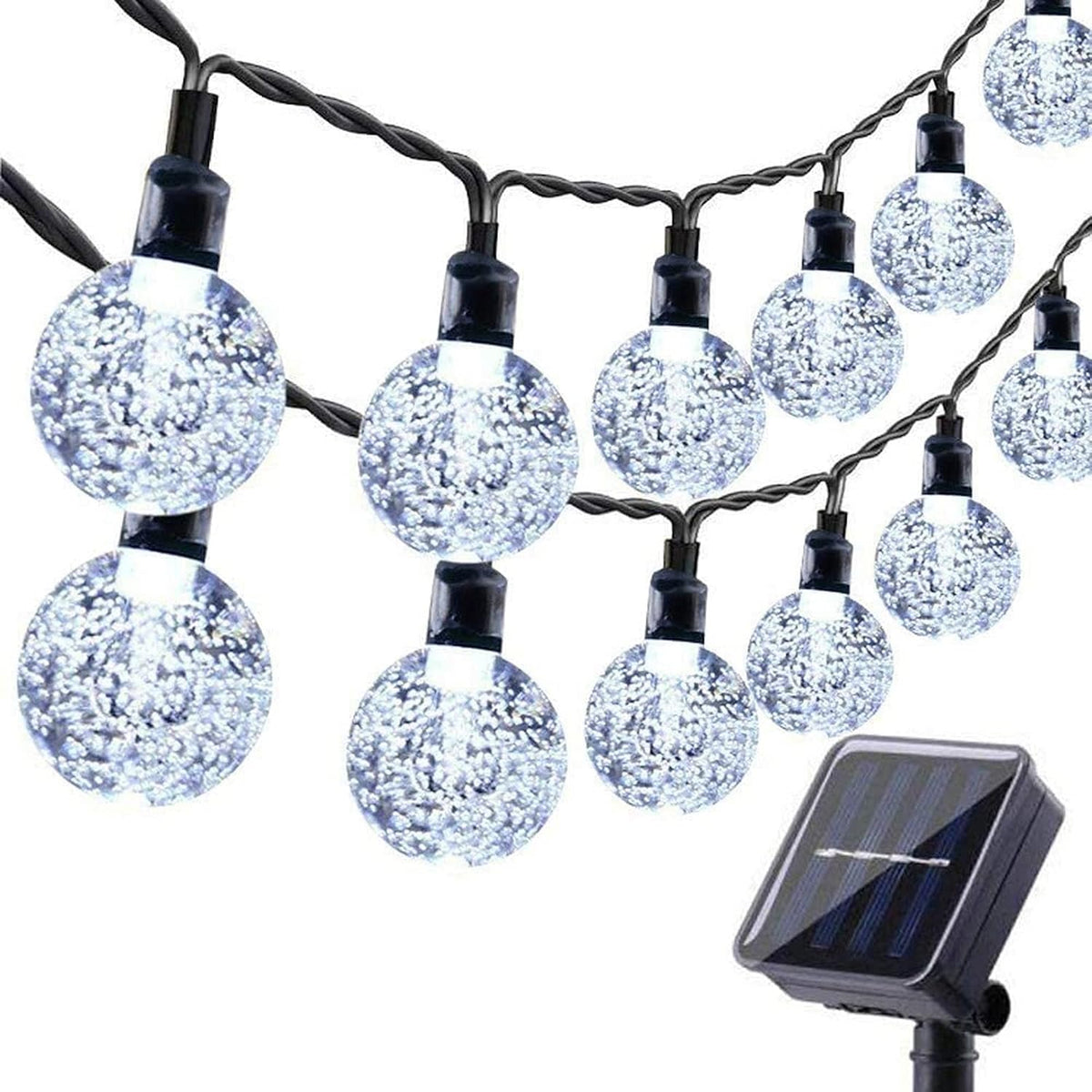 Moxled Solar Garden Lights Outdoor, 36ft 60 LED String Waterproof, Powered Crystal Ball Indoor/Outdoor Fairy Decorative for Garden, Patio, Yard, Festival, Parties (Purple)