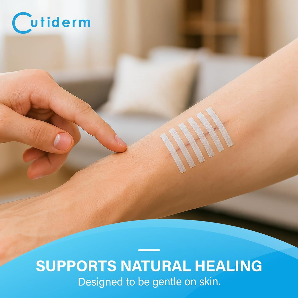 Cutiderm Sterile Skin Wound Closure Suture Strips, 4 Sizes - 150 Strips