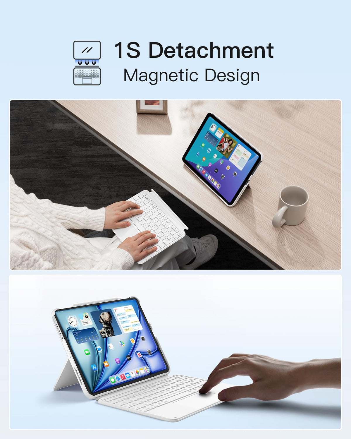 Inateck Keyboard Case with Tracked for iPad A16 11th Gen 11"/10th Gen 10.9"
