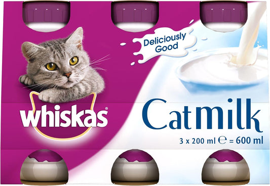 Whiskas Cat Milk 15 x 200 ml bottles, Complementary Cat Food for Kittens over aged 6 weeks