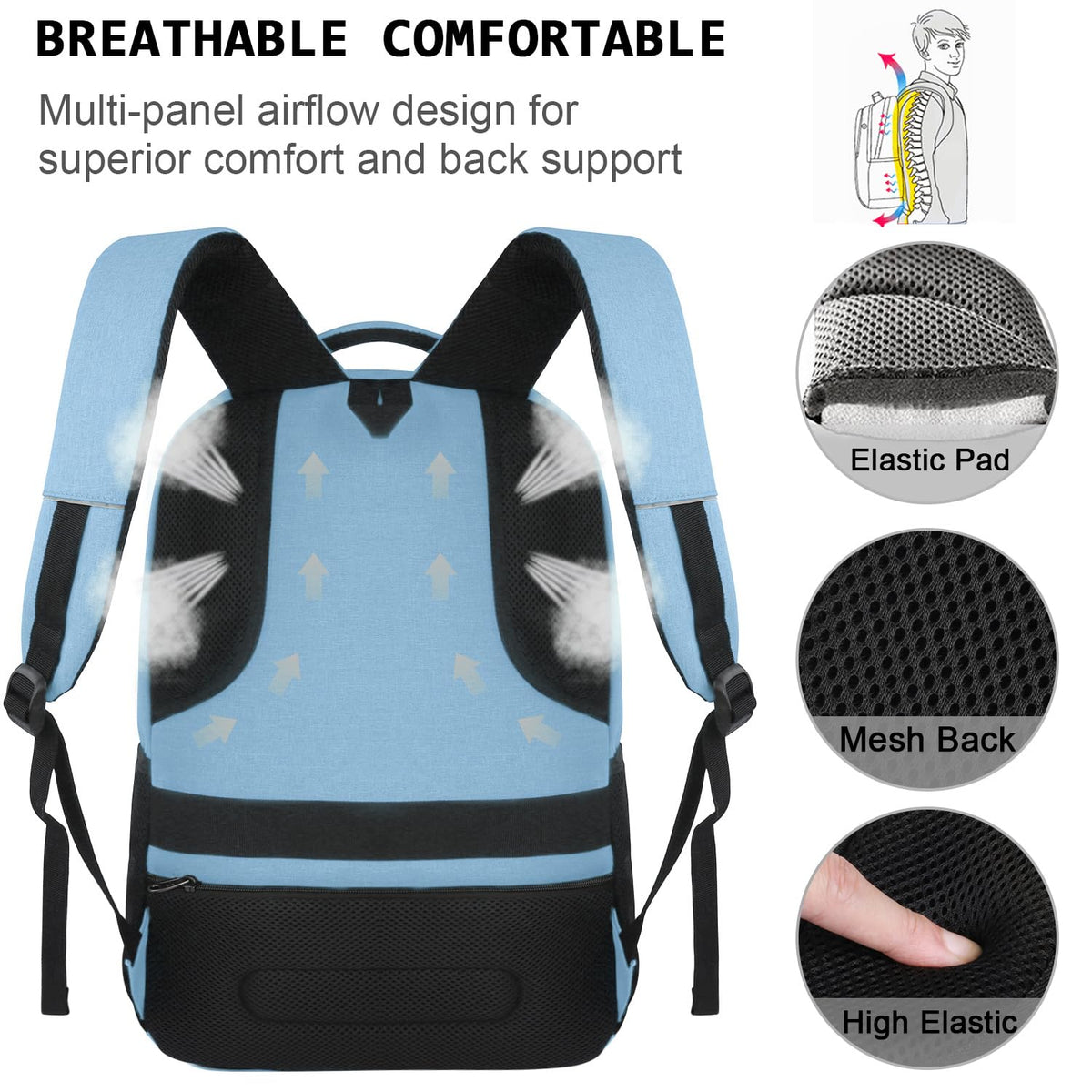 KASIBON Laptop Backpack for Men, Anti-Theft Travel Backpack Business