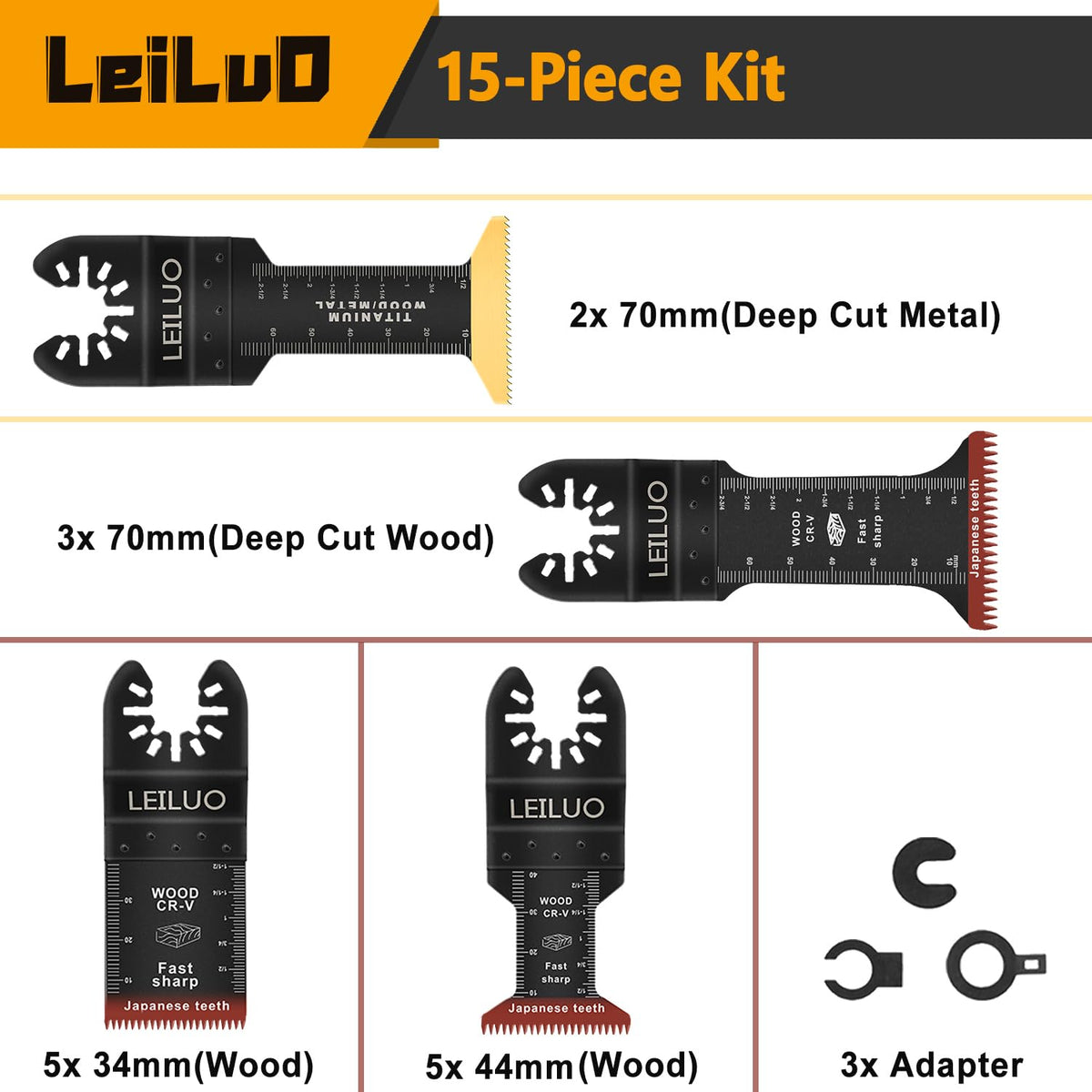LEILUO 6Pcs Multitool Hook Blade, Multi Tool Hook Knife Blade Set
