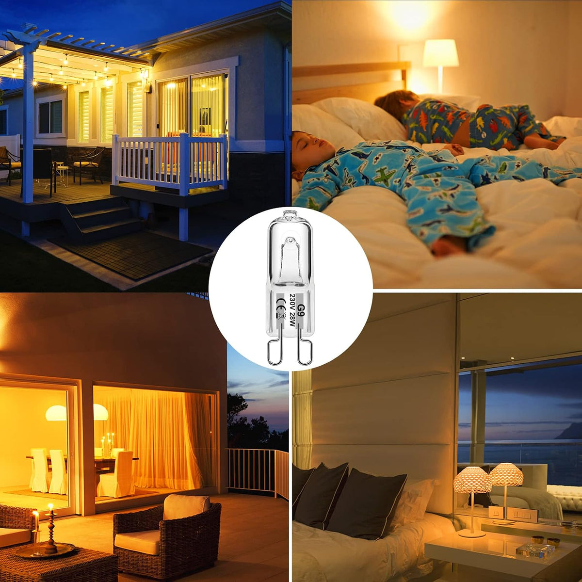 WeshLMPO G9 Halogen Bulbs 25W G9 Bulb Warm White 230V Dimmable for Oven 300 Degrees 12 Pcs