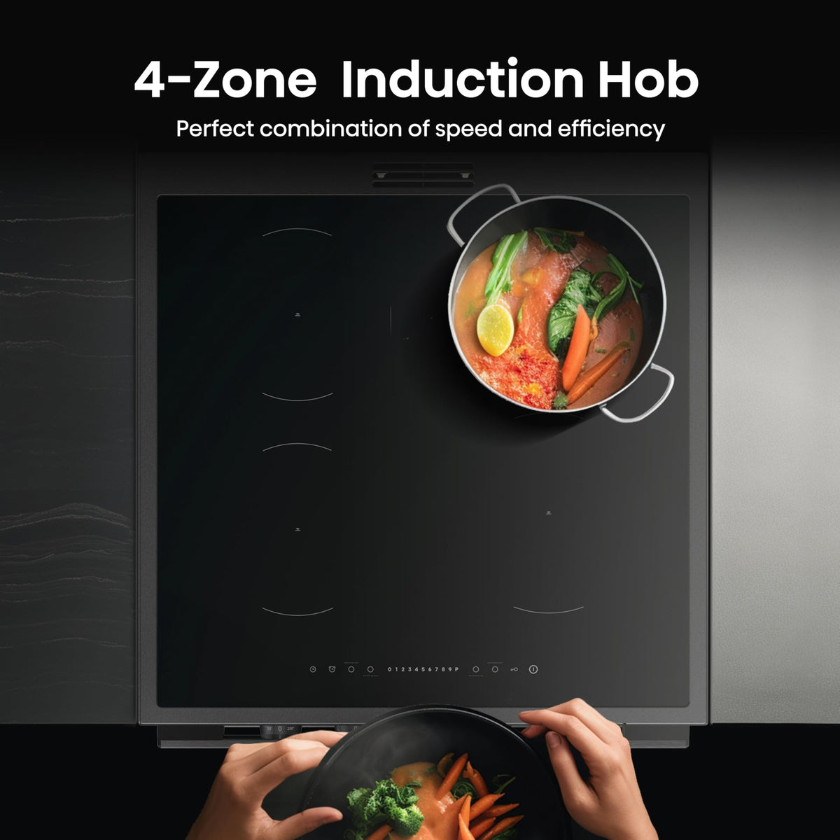 Hisense HDUKC60W 60cm Electric Cooker with Ceramic Hob-White, A Rated Double Oven 50L/80L [Energy Class A]