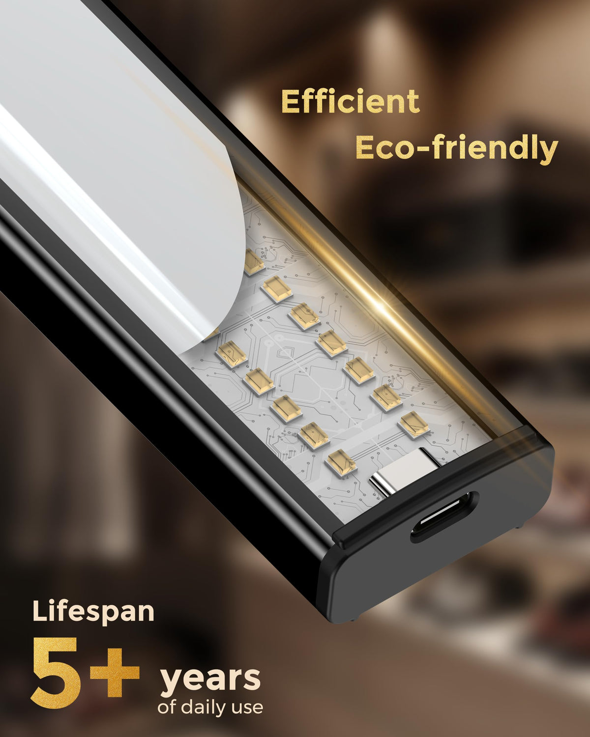 Under Cabinet Kitchen Lights 5 Pack, Motion Sensor Lights Indoor, 25CM