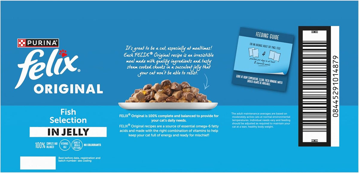 FELIX Original Fish Selection in Jelly Wet Cat Food 40x85g