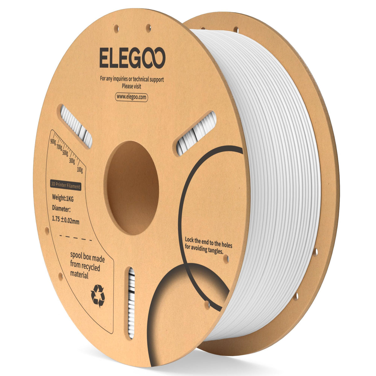 ELEGOO PLA Filament 1.75mm Black 1KG, 3D Filament Dimensional Accuracy +/- 0.02mm, 1kg Cardboard Spool(2.2lbs) 3D Printing Filament Fits for Most FDM 3D Printers