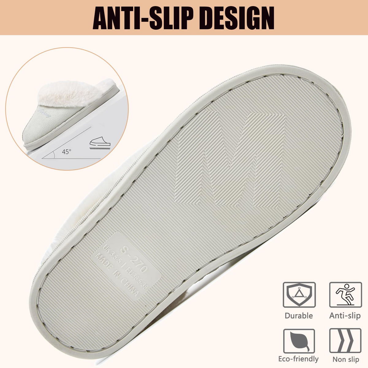 Misolin Womens Slippers With Memory Foam Fluffy Slip-on House
