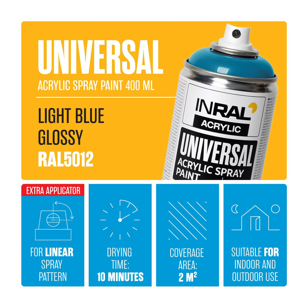 Acrylic Spray Paint Pure White Matt RAL9010 [400ml] – Universal Spray for Metal, Plastic, Wood & Stone – High-Coverage, UV & Rain Resistant – Indoor & Outdoor Use