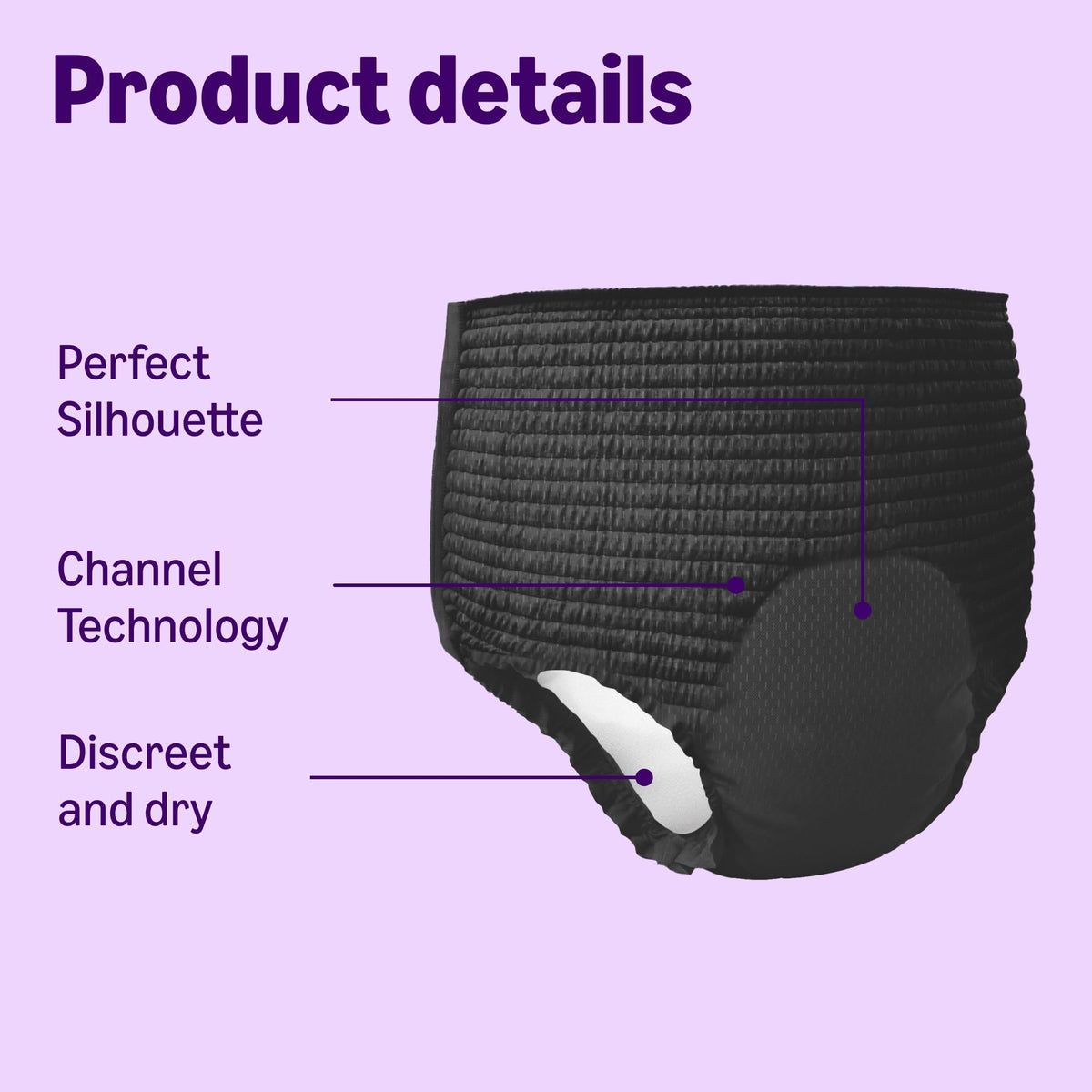 Healthcare by Amazon Discreet Incontinence Lady Pants, Plus Absorbency, Large, 40 Count (4 Packs of 10), White, (Previously Amazon Basic Care) - Packaging May Vary