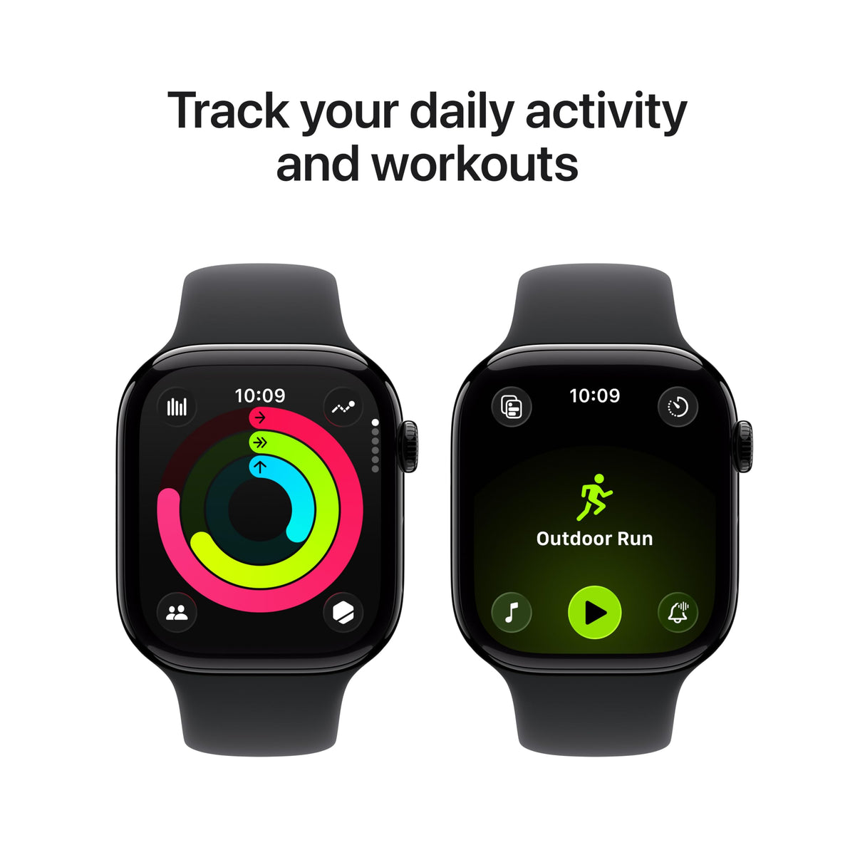 Apple Watch Series 11 GPS 46mm Smartwatch with Jet Black Aluminium Case with Black Sport Band M/L. Sleep Score, Fitness Tracker, Health Monitoring, Always-On Display, Water Resistant