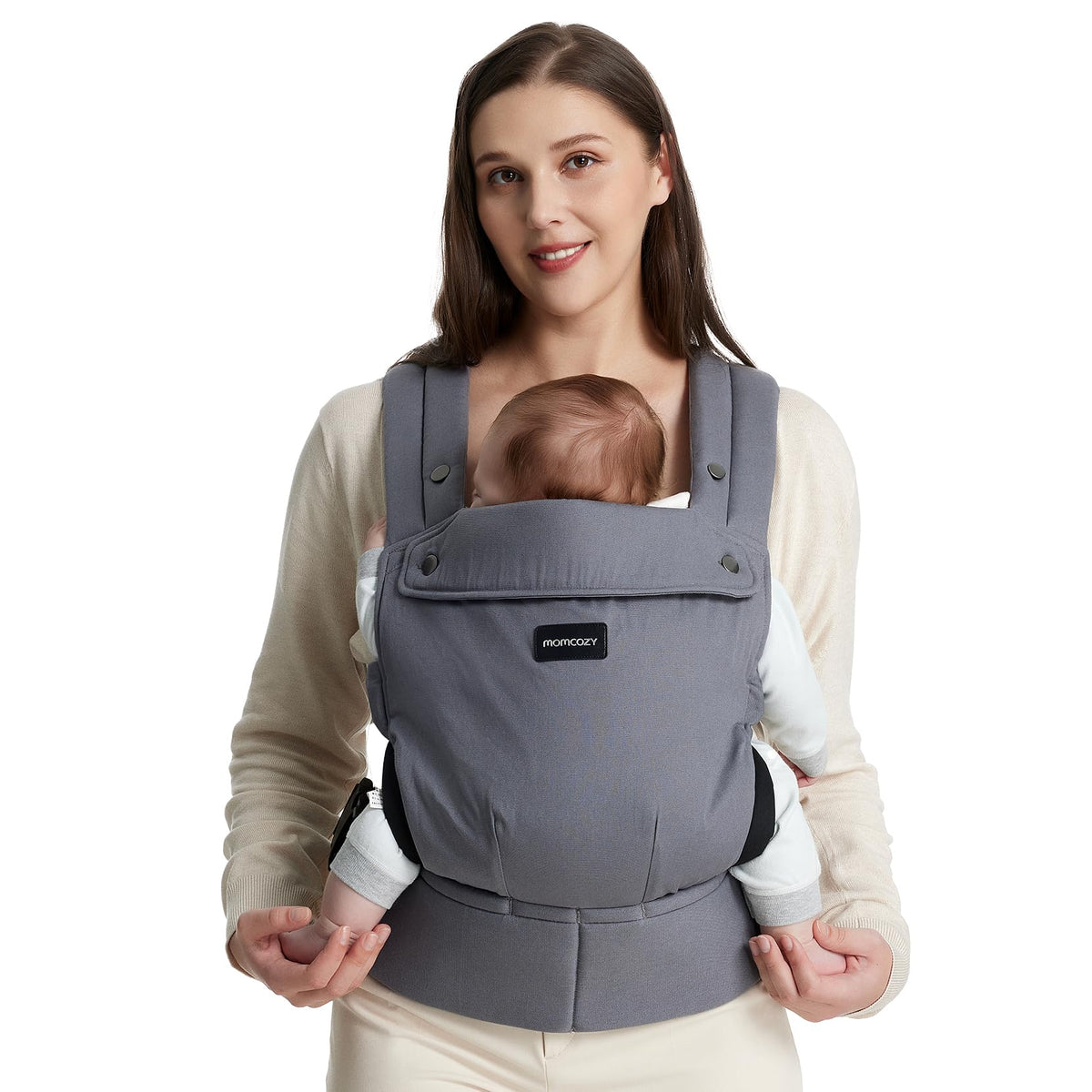 Momcozy Baby Carrier for 3-24M/3.2-20kg, Waist 64-127cm, Cotton Khaki