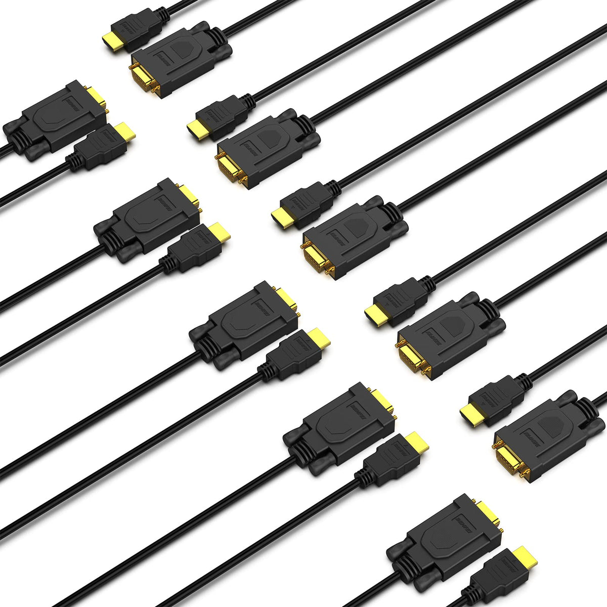 BENFEI HDMI to VGA, Gold-Plated HDMI to VGA 4.5M Cable (Male to Male) for Computer, Desktop, Laptop, PC, Monitor, Projector, HDTV, Chromebook, Raspberry Pi, Roku, Xbox and More - Black