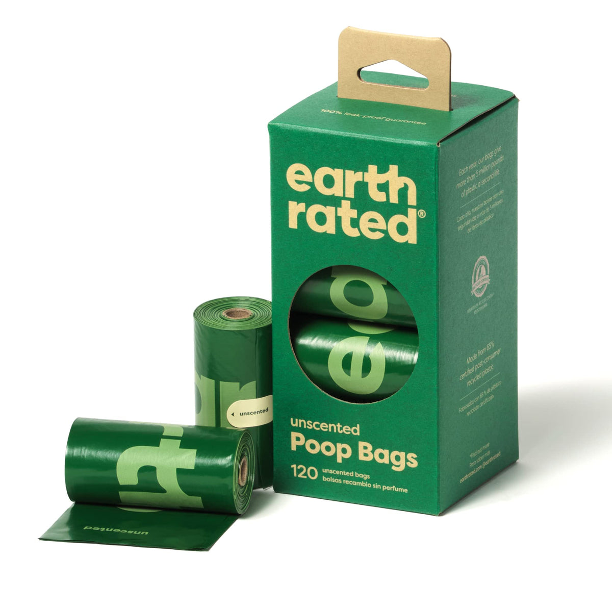Earth Rated Dog Poo Bags, Guaranteed Leak Proof and Extra Thick Waste Bag Refill Rolls For Dogs, Lavender Scented, 270 Count