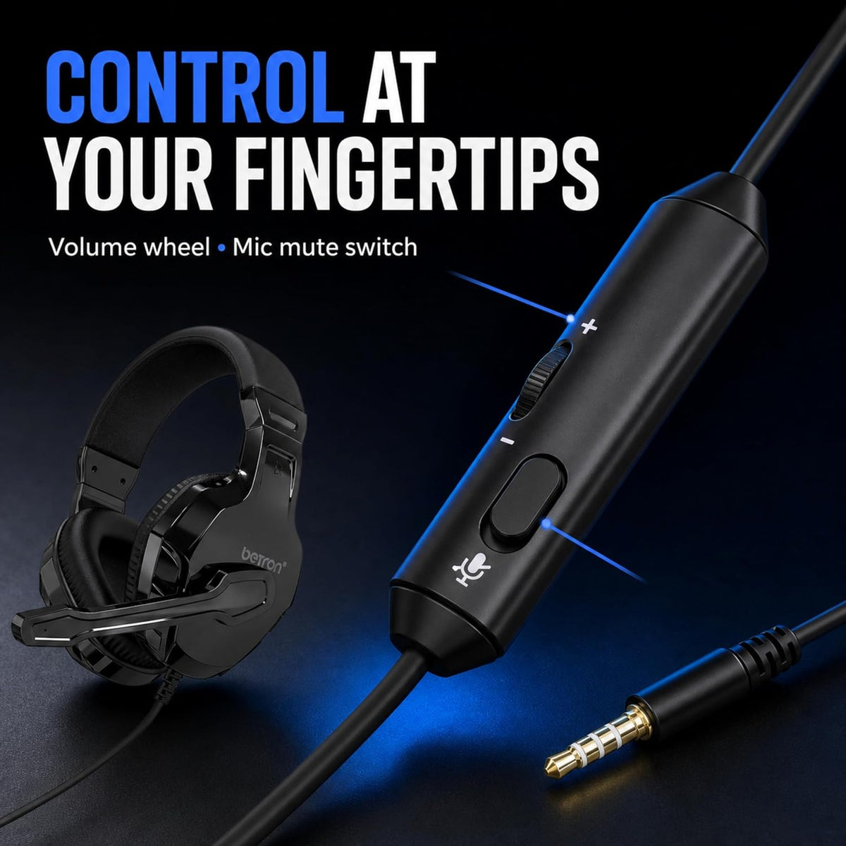 Betron Wired Gaming Headset with Microphone