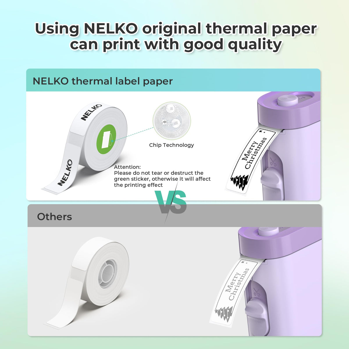 Nelko Label Maker P21 Portable Bluetooth Sticker Printer with Tape, Black