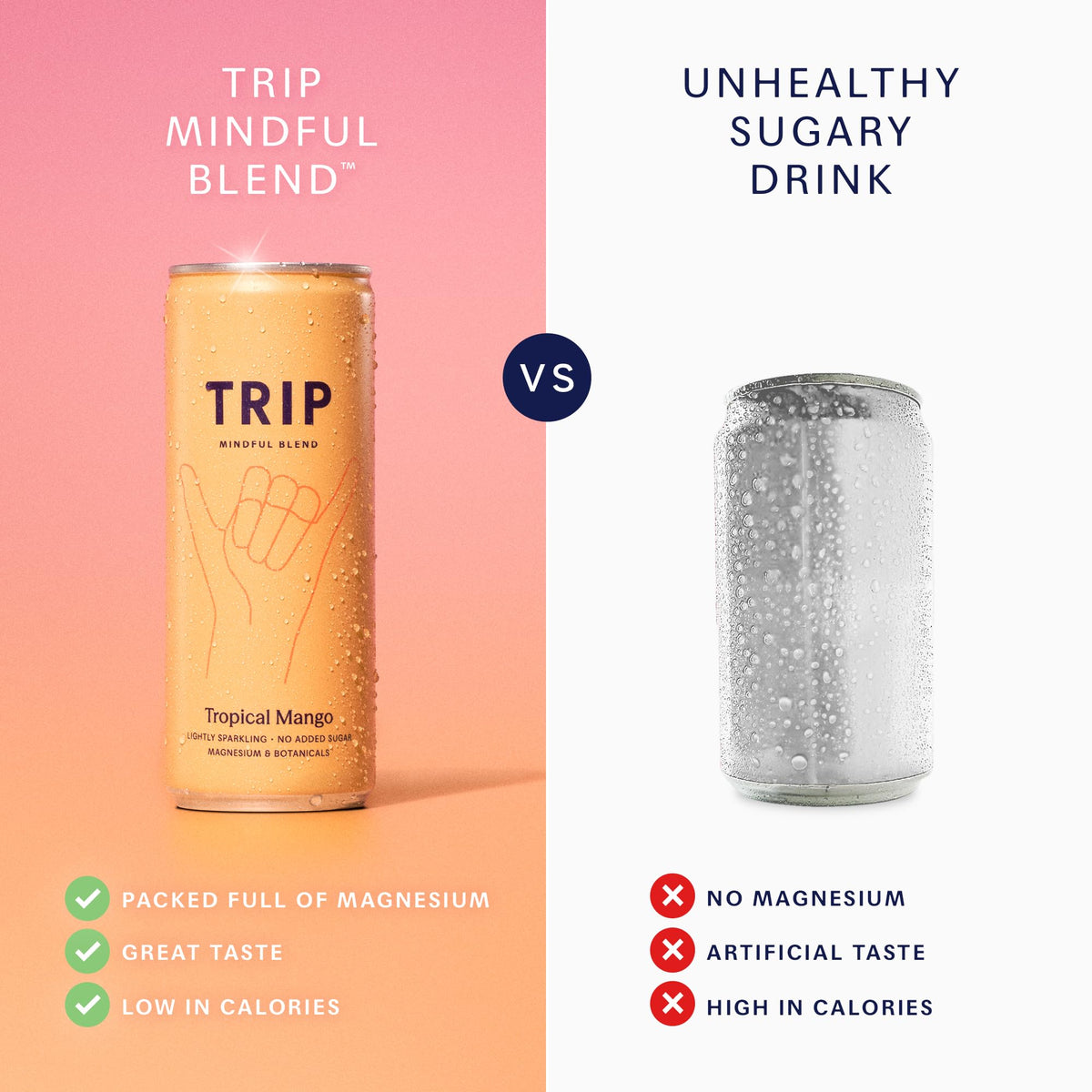 TRIP Cucumber Mint Sparkling drink with 120MG calming Magnesium + Lion’s Mane + Chamomile + Lemon Balm. Low Calorie and Vegan (Pack of 12 x 250ml) - Packaging Might Vary