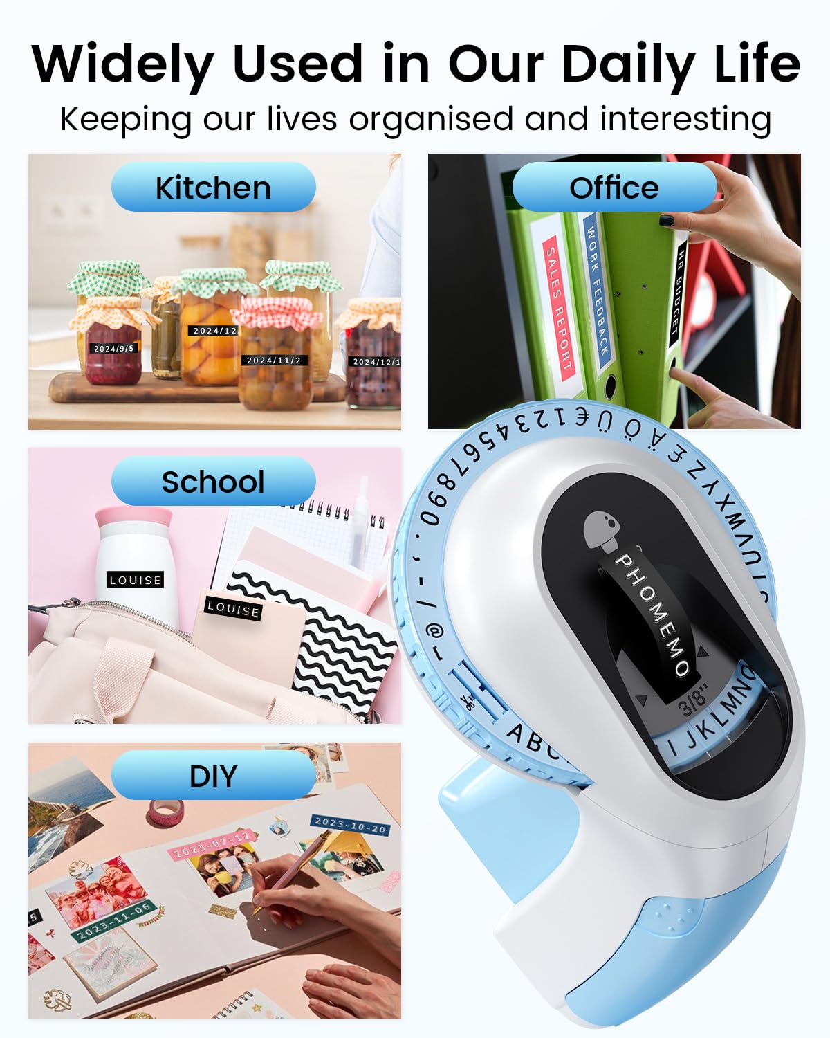 Phomemo Embossing Label Maker,Embossed Label Maker Machine with Tape