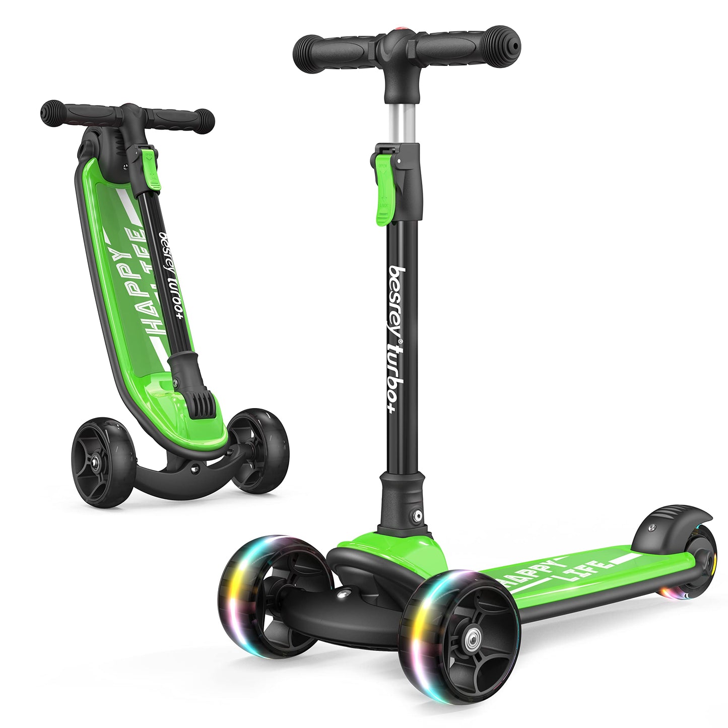 besrey 3-Wheel Toddler Scooter with Lean-to-Steer — Foldable, Anti-Slip Deck | Max 50 kg
