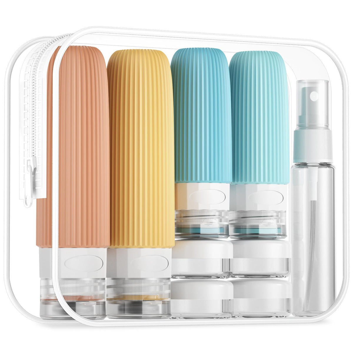 Mrsdry Travel Bottles for Toiletries, 16 Pack Silicone Travel Bottles Set, Leakproof Travel Size Toiletries, BPA Free Travels Containers for Toiletries, Traveler Accessories for Shampoo Conditioner