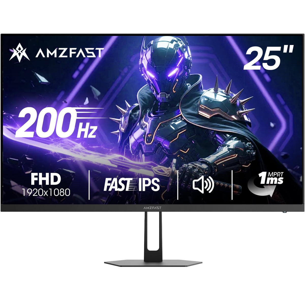 Amzfast 24 Inch 200Hz Gaming Monitor, FHD 1080P Fast IPS, 1ms MPRT, Adaptive Sync, AI-Crosshair, 110% sRGB, HDR, Low Blue Light, HDMI2.0&DP1.4, VESA75x75mm for PC Desktop Laptop PS5 Xbox, G24X1W