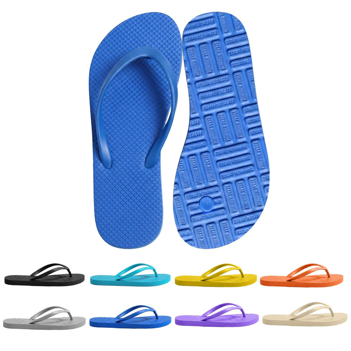 Women's Non-Slip Flip Flops Ultra Lightweight Basic Thongs Rubber Soft Slide Slip-on Shoes Beach Pool Shower Sandals