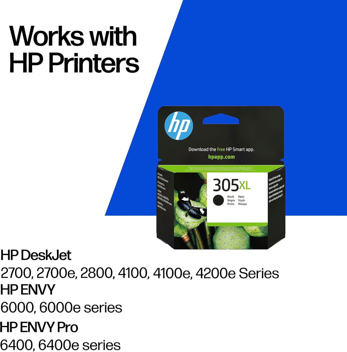 HP 305XL Black Original Ink Cartridge, High Yield
