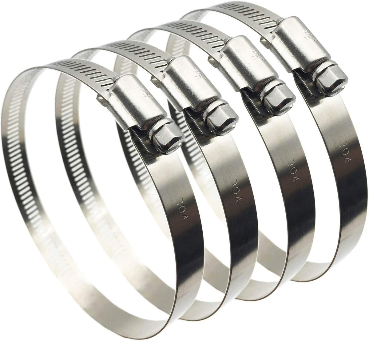 8Pcs 118-140mm Hose Clips Adjustable 304 Stainless Steel Duct Clamps