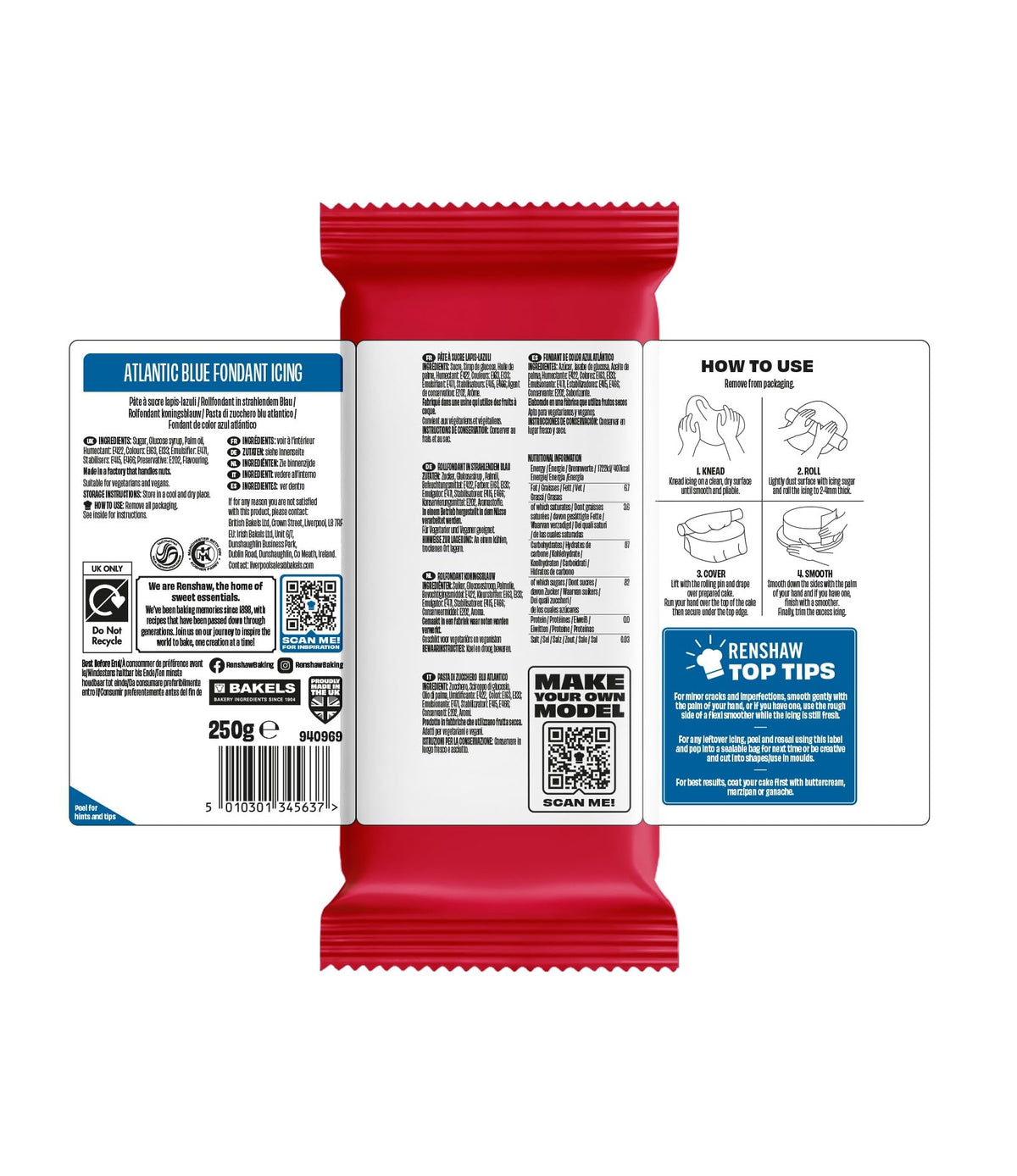 Renshaw White Ready to Roll Fondant Icing, 500 g (Pack of 1)