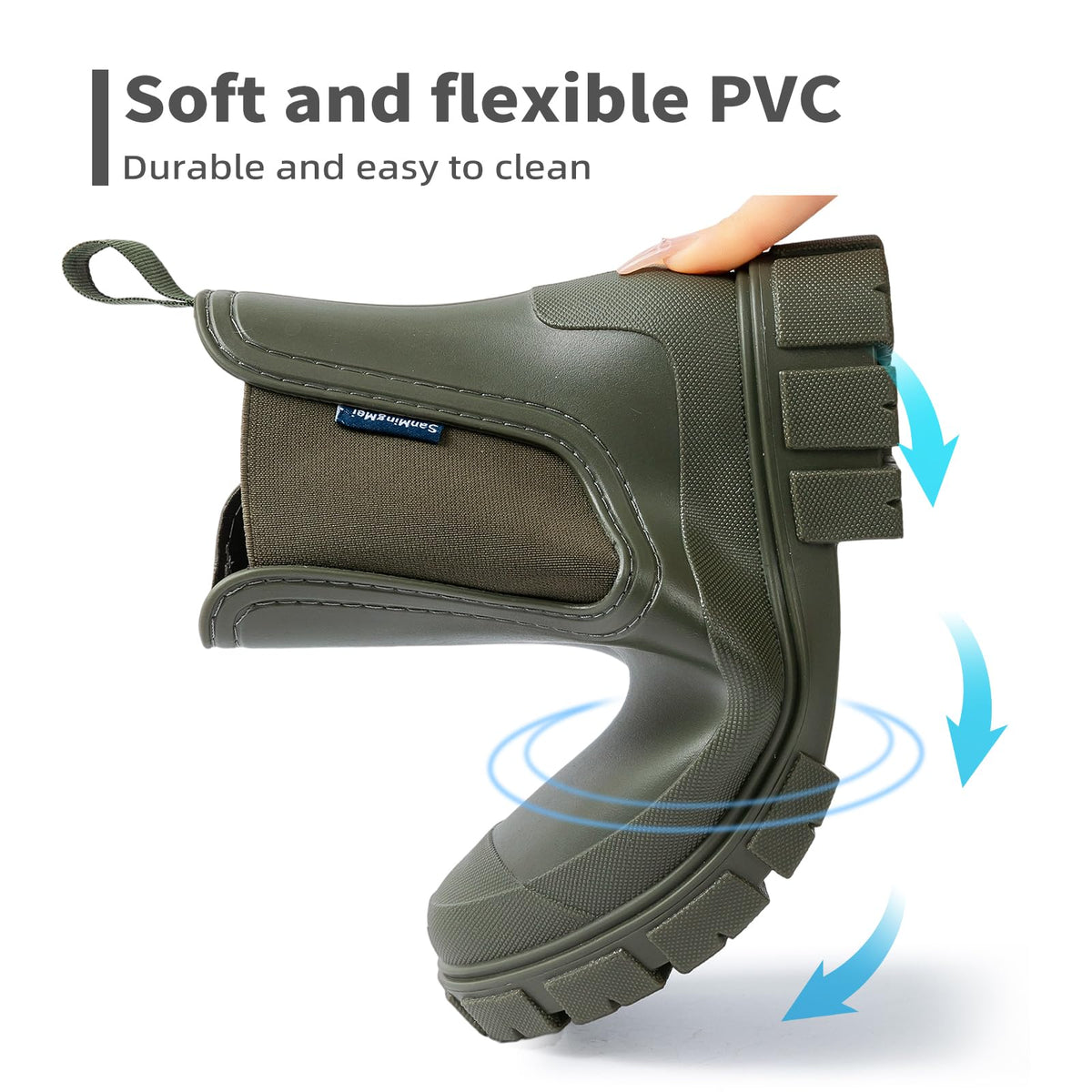 DRECAGE Wellies Boots Women Waterproof Short Chelsea Fashion Ladies Comfortable Rain Boots Outdoors Garden Walking