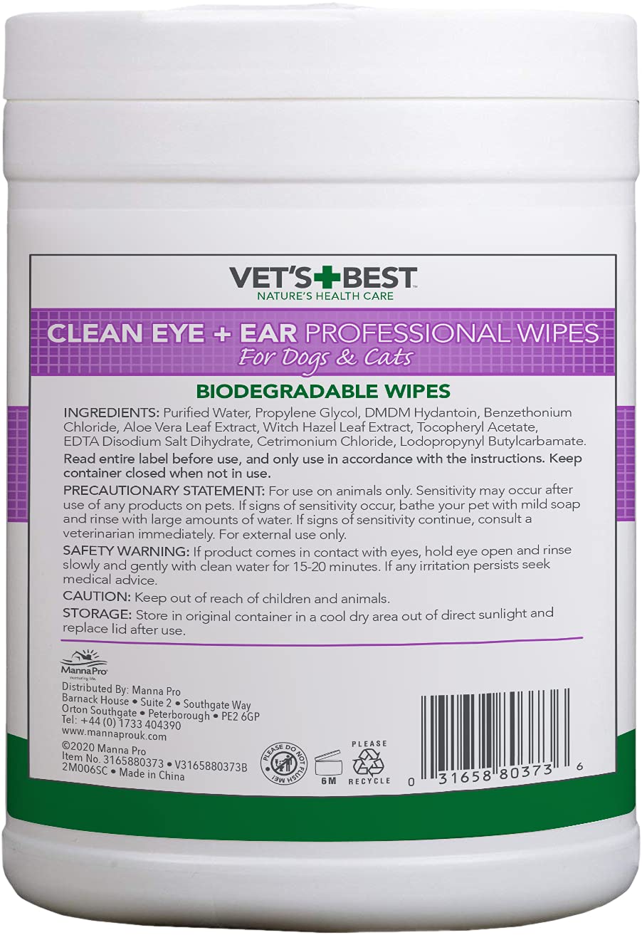 Vet's Best Ear Relief Finger Wipes 50 Disposable Wipes