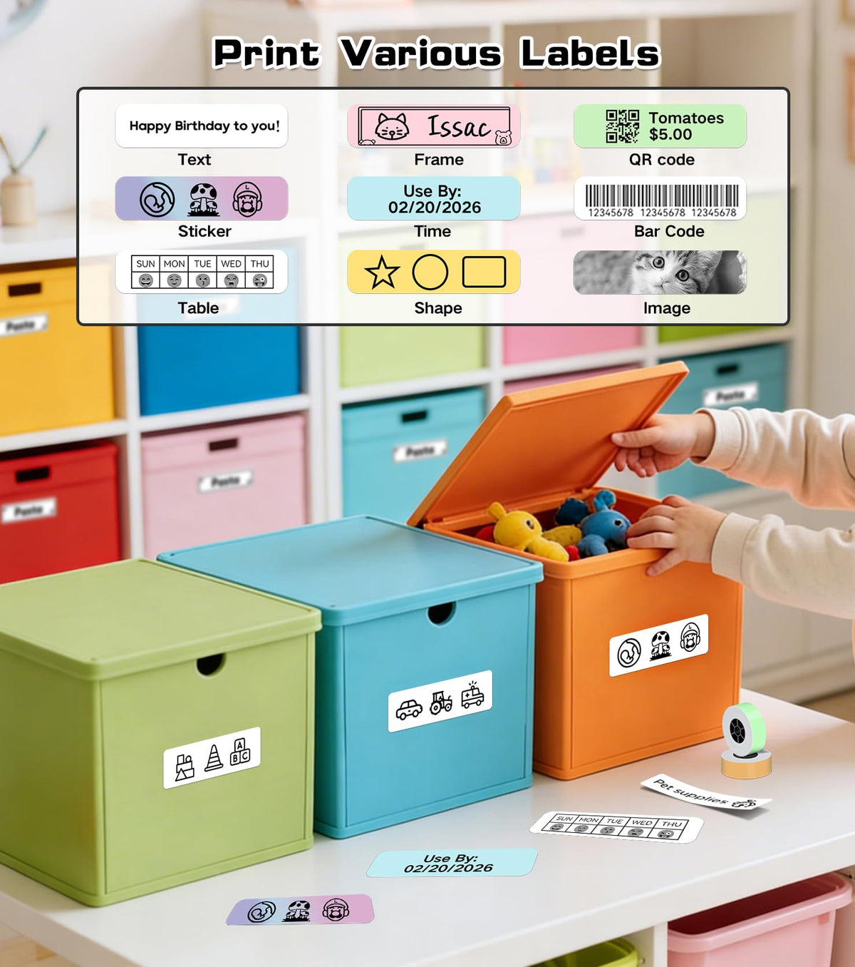 ORGBRO X1 Label Maker Machine with Tape Portable Bluetooth Thermal Printer