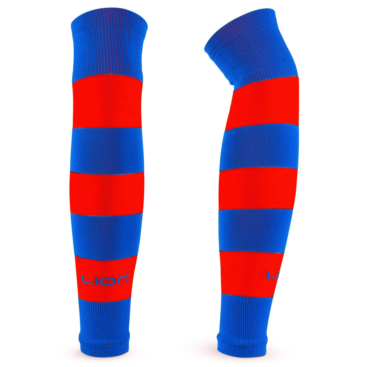 LION SPORTSWEAR Kids/Youth Football Sock Sleeves To Accompany Grip Socks - Fits Over Calf/Shin Pads - Variety Of Colors To Match Your Team Kit