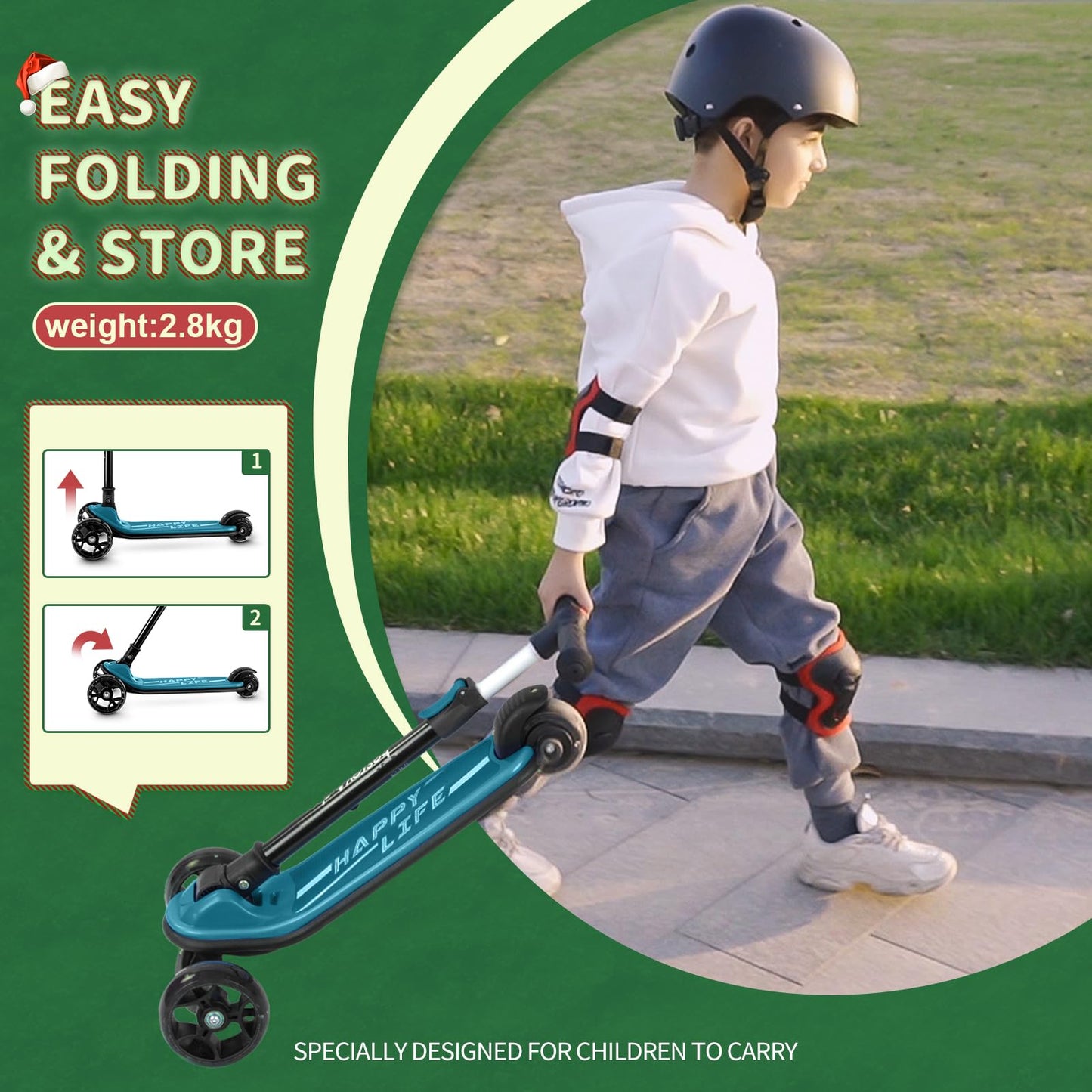 besrey 3-Wheel Toddler Scooter with Lean-to-Steer — Foldable, Anti-Slip Deck | Max 50 kg
