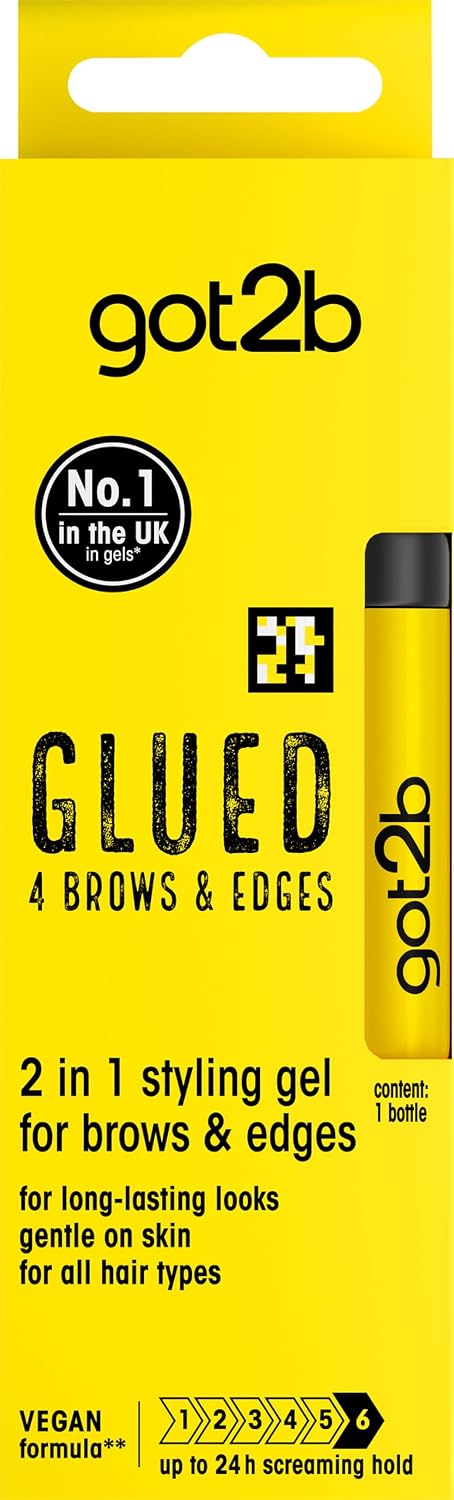 got2b Glued 4 Brows and Edges, Screaming Hold Brow Gel, Clear, 16ml