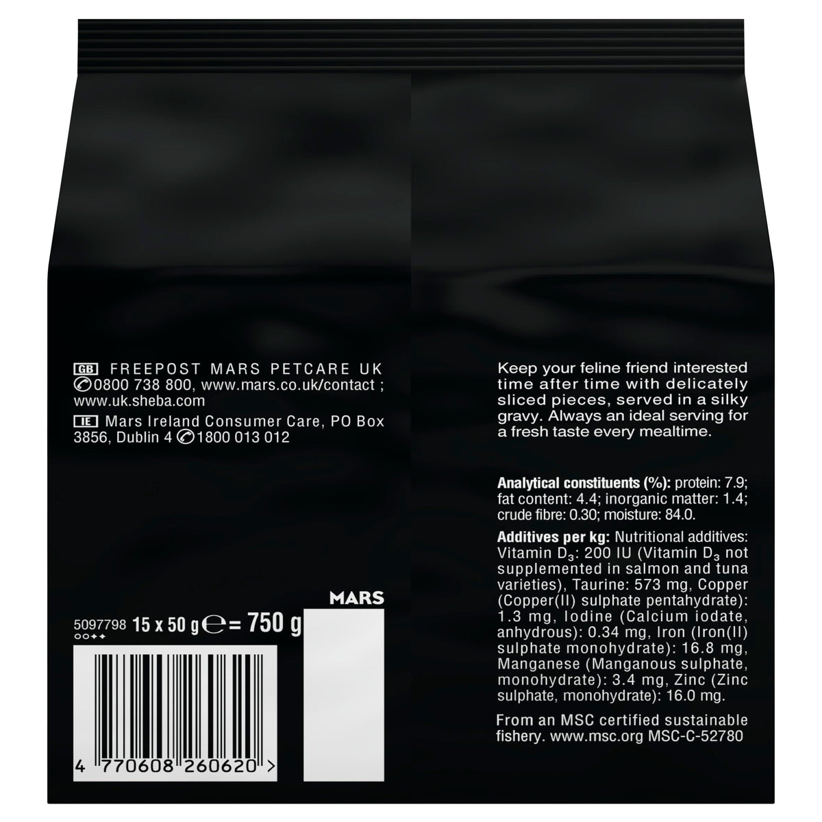 Sheba Cat Wet Food - Fresh and Fine - Cat Pouches Poultry in Gravy - 50 x 50 g Pack