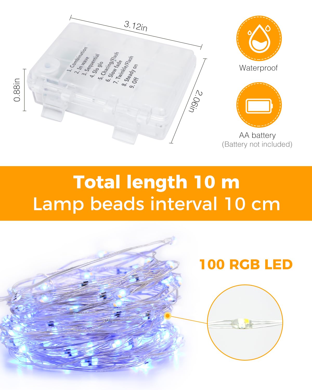 Kolpop 50LED Photo Clip String Lights, 5M Photo Peg Fairy Lights Indoor with 30 Clips Battery Powered Cooper Wire Hanging String Photo Display for Bedroom Birthday Wedding Party Christmas Decorations